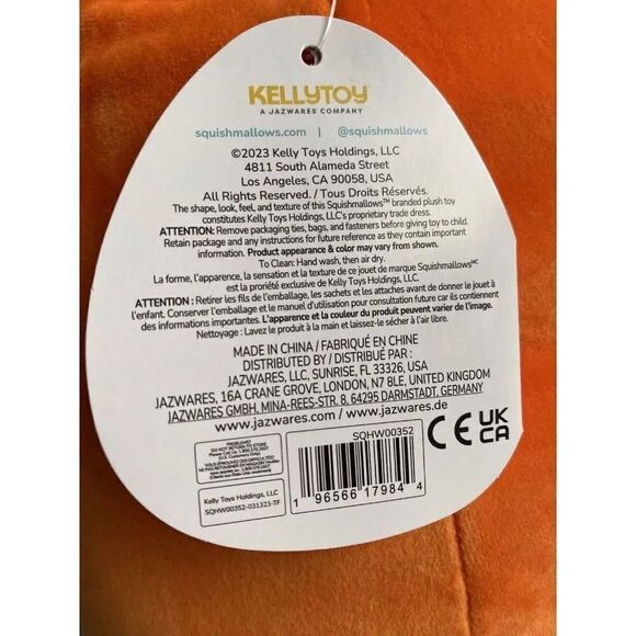 16” Squishmallows Riba Pumpkin Jack O Lantern With Hat Halloween Soft Plush NEW - Picture 4 of 10